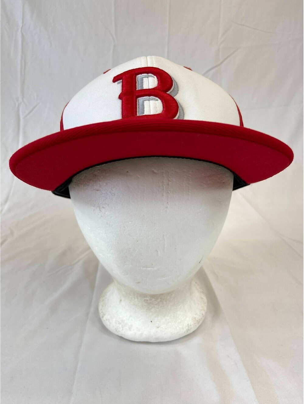 " B " American Flag Baseball Cap Fitted Hat Red White Embroidered Logo Flex Fit
